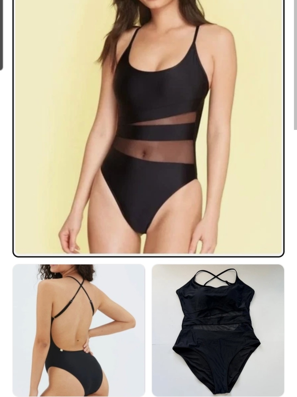 summersalt Black One-Piece Swimsuit with Sheer Paneling